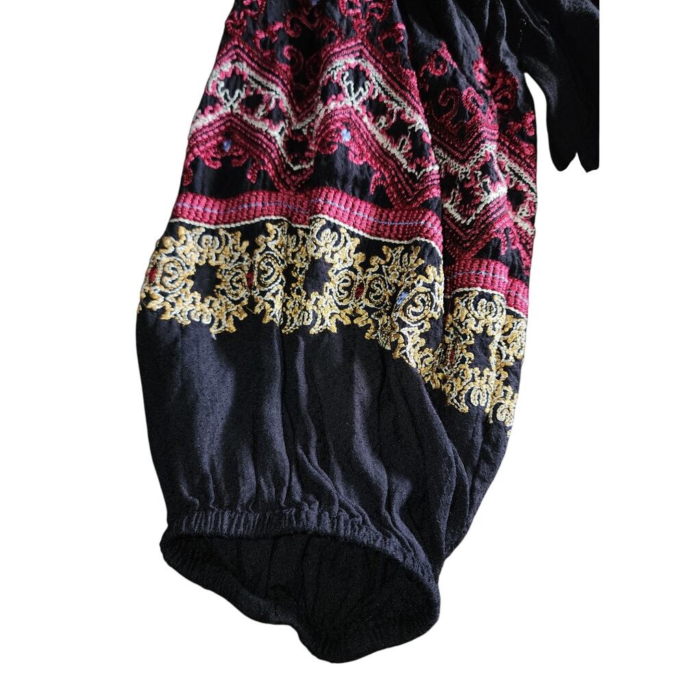 Free People Wild One Pleasant Midi Long Sleeve Embroidered Drop Waist Dress - Picture 6 of 8